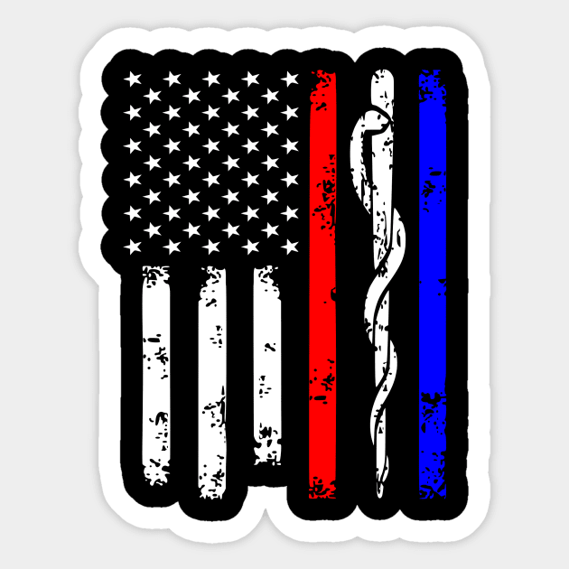 Police & Firefighter & EMT Flag Sticker by TeeParty